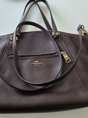 Coach Pebbled Leather Tote in Chocolate brown with Gold Hardware
